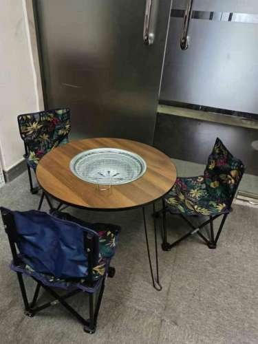 Garden Outdoor Barbecue Oven Folding Barbecue Stove  with 3 chairs