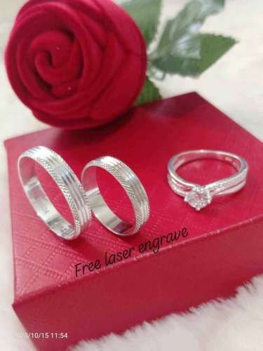 Wedding ring with engagement ring
