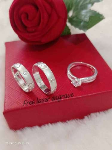 Wedding ring with engagement ring