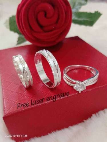 Wedding ring with engagement ring