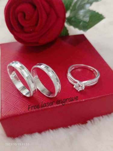 Wedding ring with engagement ring