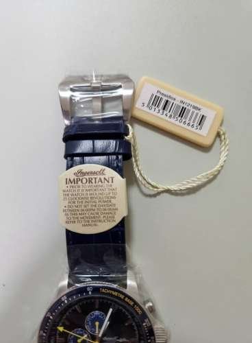 NEW VINTAGE INGERSOLL WATCH MEN IN1219BK BLUE DIAL AUTOMATIC GERMAN DEDIGN