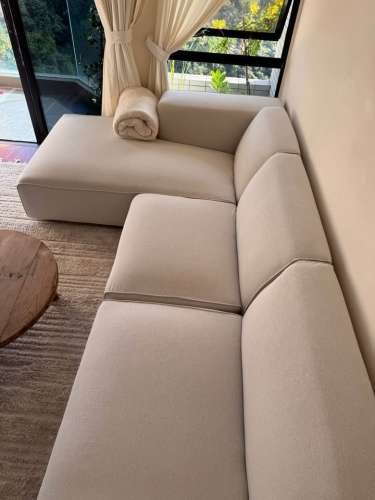 white L shape sofa