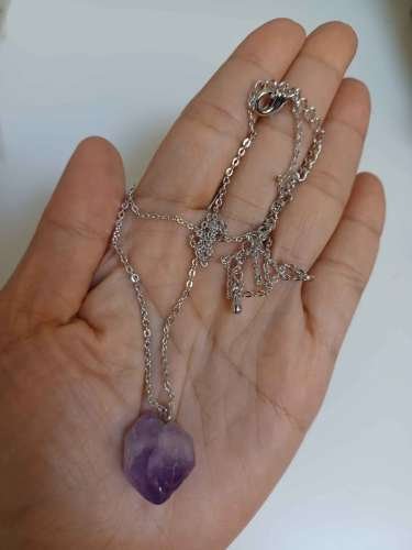 Natural amethyst pendant necklace