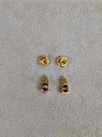 18K Yellow Gold Ruby with Diamonds Earrings