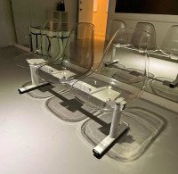 Threeperson translucent chair