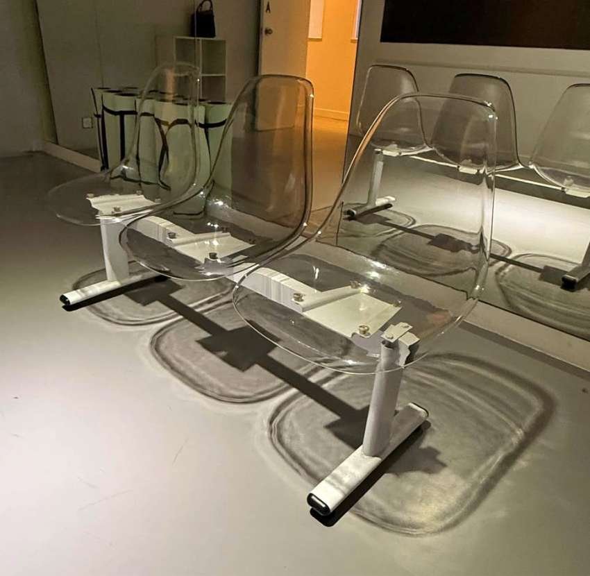 Threeperson translucent chair
