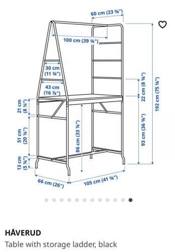 Tall table with storage ladde