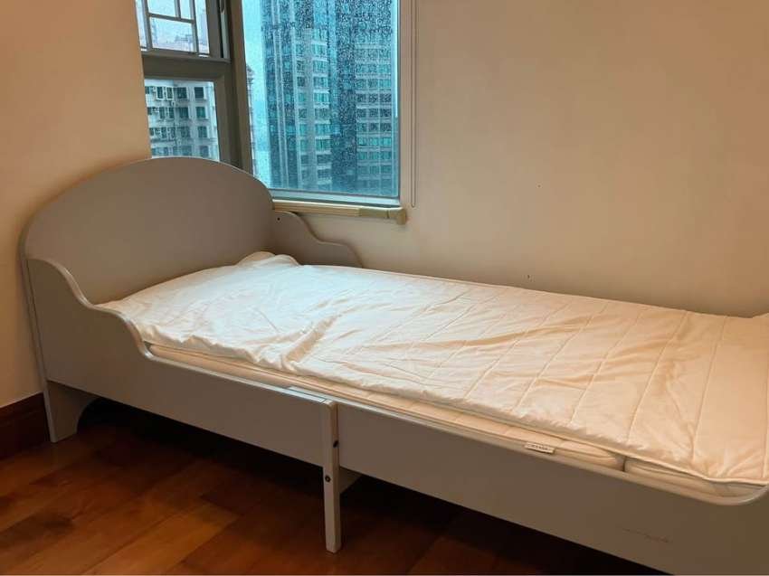 IKEA childs bed frame, mattress, wardrobe set