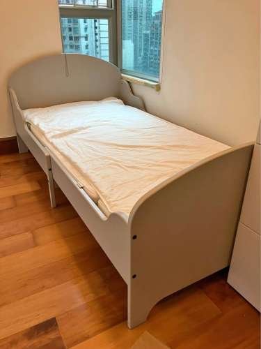 IKEA childs bed frame, mattress, wardrobe set