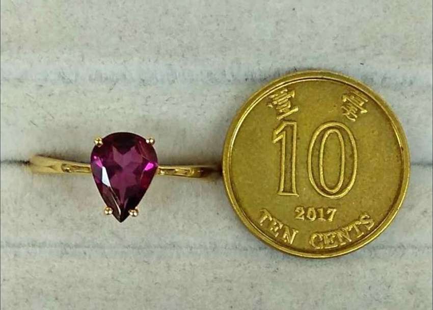 14K Yellow Gold Garnet Ring