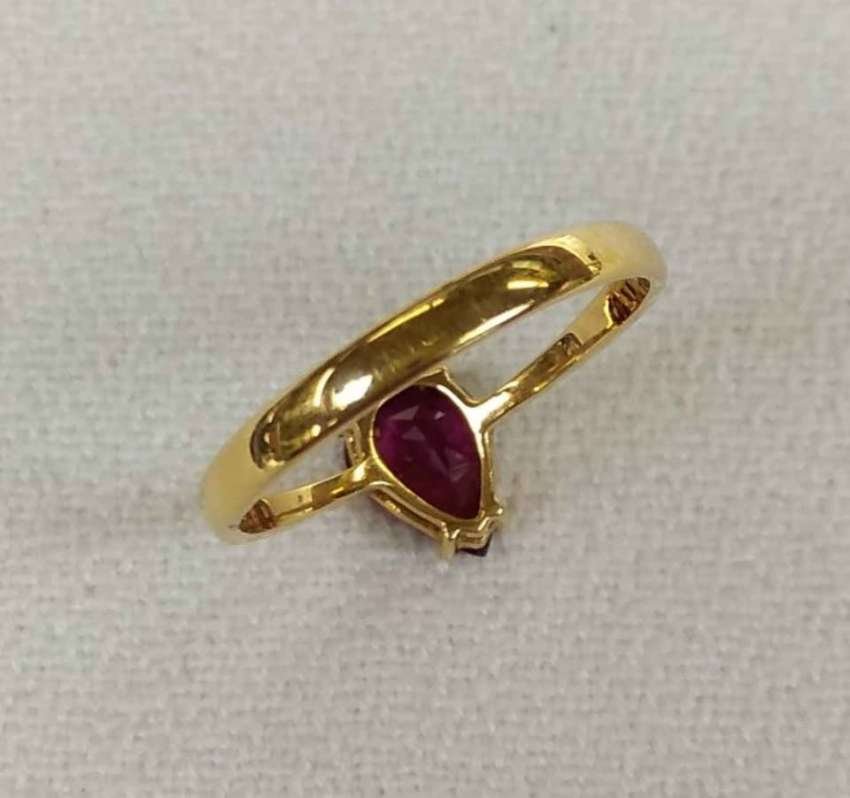 14K Yellow Gold Garnet Ring
