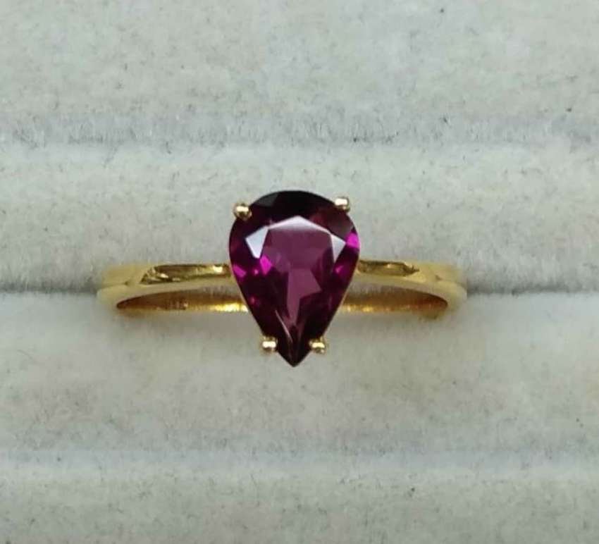 14K Yellow Gold Garnet Ring