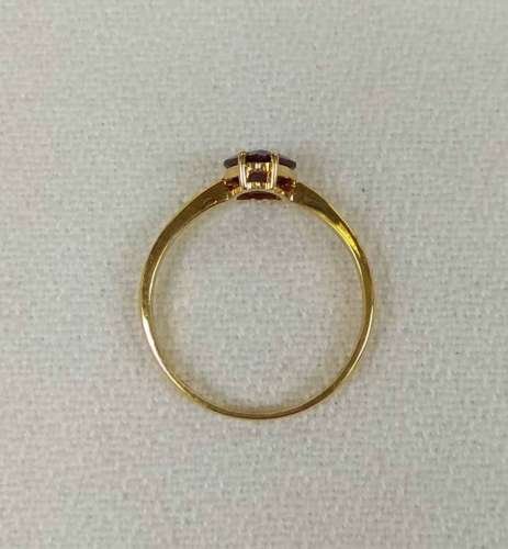 14K Yellow Gold Garnet Ring