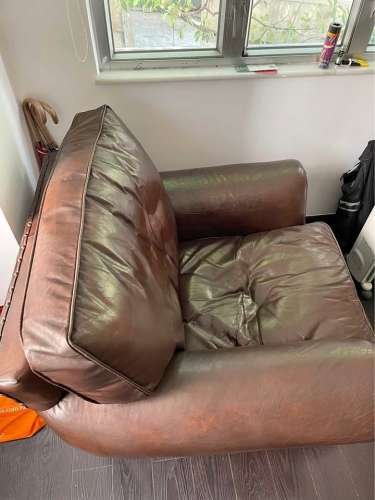 Indigo leather armchair