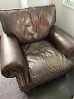 Indigo leather armchair