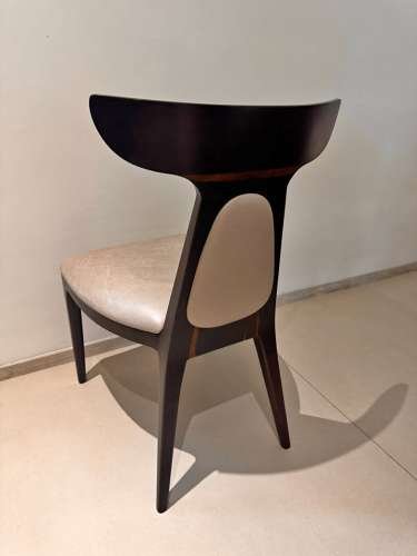 Italian Wood  Leather Dining Chairs