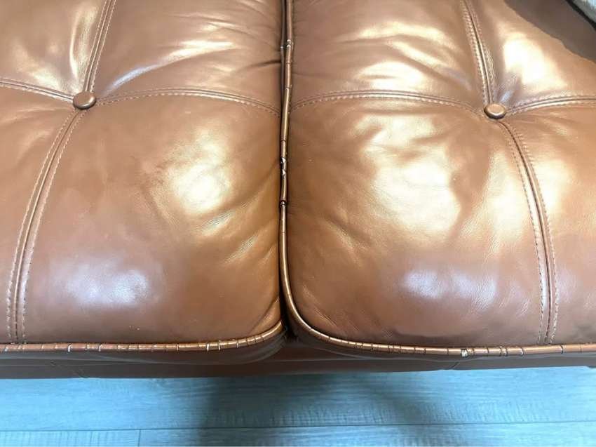 2Seater Brown Real Leather Sofa 