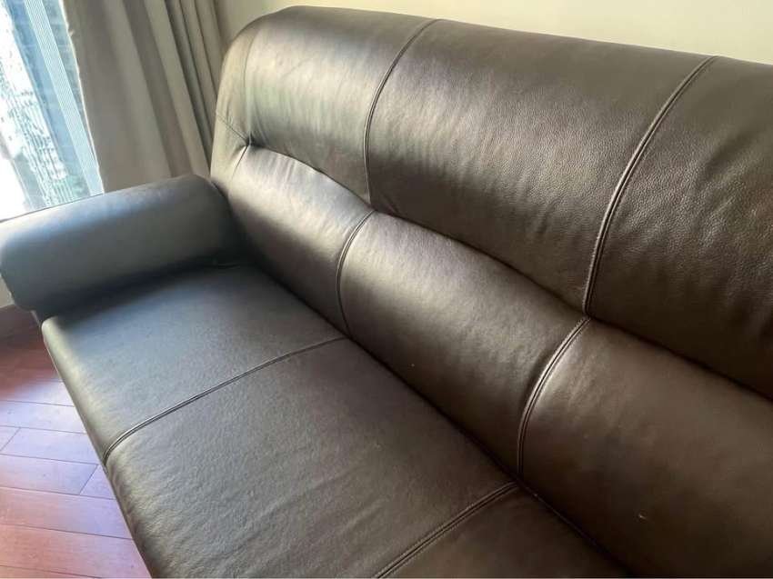 3sofa brown leather sofa bed