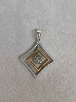 18K White and Yellow Gold Combination Diamonds Pendant