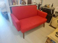 Small Red franc franc 2 seater sofa