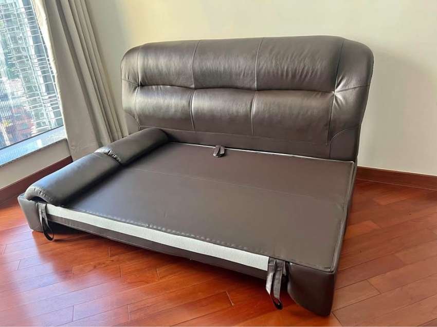 3sofa brown leather sofa bed